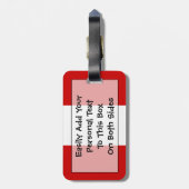 Étiquette À Bagage Drapeau Pérou Easy ID Personal (Dos Vertical)