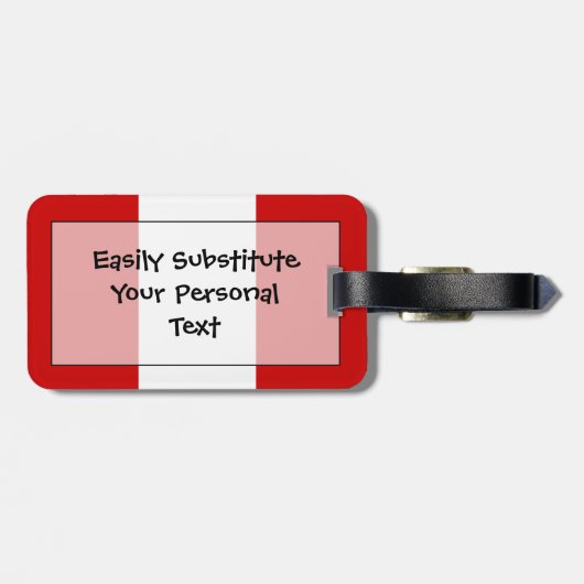 Étiquette À Bagage Drapeau Pérou Easy ID Personal (Dos horizontal)