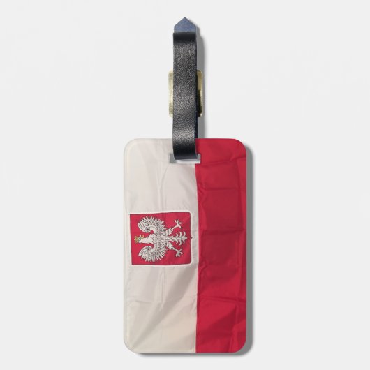 ÉTIQUETTE À BAGAGE DRAPEAU POLONAIS ET BALISE D'ANGLE (Dos Vertical)