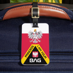 Étiquette À Bagage Drapeau polonais, étiquettes de sac, Pologne / Per