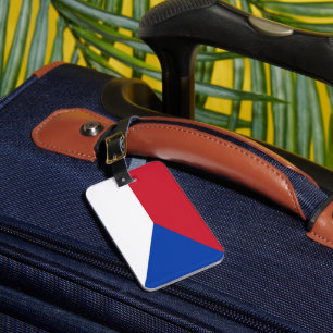 Étiquette À Bagage Drapeau République tchèque