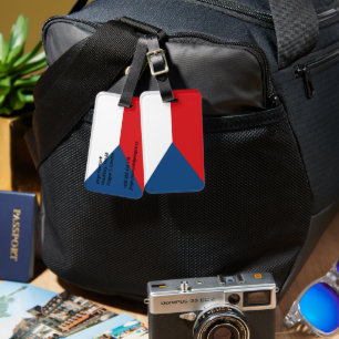 Étiquette À Bagage Drapeau République tchèque