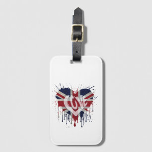 Étiquette À Bagage Drapeau Royaume-Uni Amour