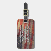 Étiquette À Bagage Drapeau Rustique Photo Deuxième amendement Constit (Devant Vertical)