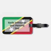 Étiquette À Bagage Drapeau Saint Kitts et Nevis Easy ID Personnel (Dos horizontal)