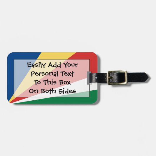 Étiquette À Bagage Drapeau seychellois Easy ID Personal (Devant horizontal)