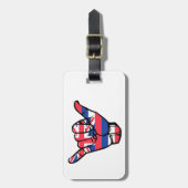 Étiquette À Bagage Drapeau Shaka Hawaï (Devant Vertical)