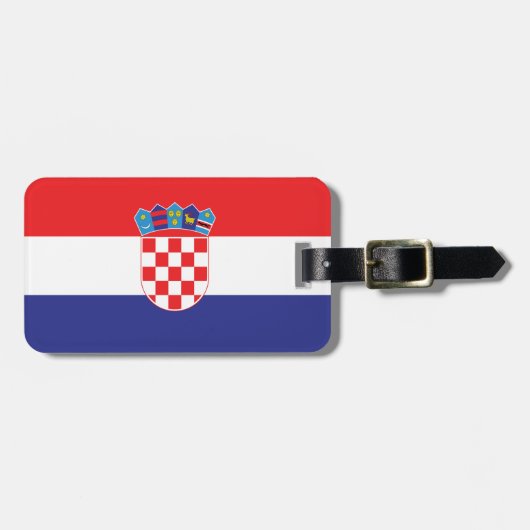 Étiquette À Bagage Drapeau simple de la Croatie (Devant horizontal)