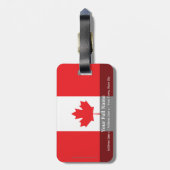 Étiquette À Bagage Drapeau simple du Canada (Dos Vertical)