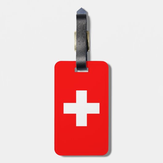 Étiquette À Bagage Drapeau Suisse (Dos Vertical)
