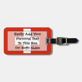 Étiquette À Bagage Drapeau Suisse Easy ID Personal (Devant horizontal)