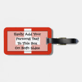 Étiquette À Bagage Drapeau Suisse Easy ID Personal (Dos horizontal)