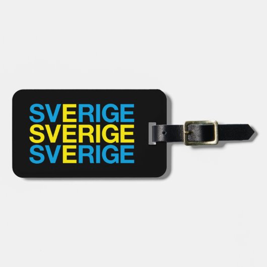 Étiquette À Bagage Drapeau SVERIGE (Devant horizontal)
