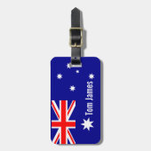 Étiquette À Bagage Drapeau Très Cool D'Australie Avec Monogramme (Devant Vertical)