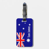 Étiquette À Bagage Drapeau Très Cool D'Australie Avec Monogramme (Dos Vertical)