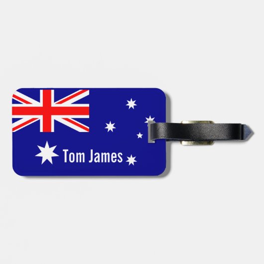 Étiquette À Bagage Drapeau Très Cool De L'Australie Avec Monogramme (Dos horizontal)