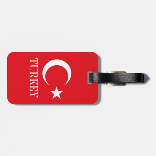 Étiquette À Bagage Drapeau turc (Dos horizontal)