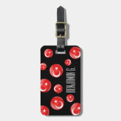 Étiquette À Bagage Drapeau turc rond brillant (Devant Vertical)