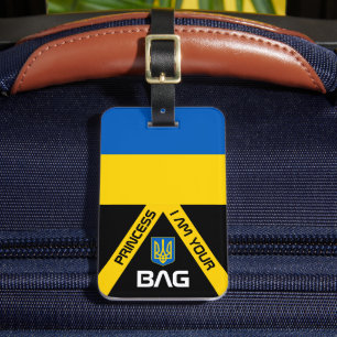 Étiquette À Bagage Drapeau ukrainien, étiquettes de sac, Ukraine / Pe