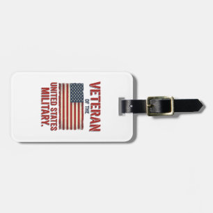 Étiquette À Bagage Drapeau USA de vétéran vintage Design vectoriel mi