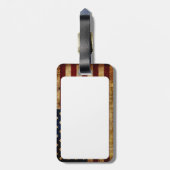 Étiquette À Bagage Drapeau USA / Grunge (Dos Vertical)