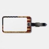 Étiquette À Bagage Drapeau USA / Grunge (Dos horizontal)