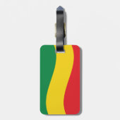 Étiquette À Bagage Drapeau vert, or (jaune) et rouge (Dos Vertical)