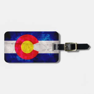 Étiquette À Bagage Drapeau vintage patiné d'état du Colorado