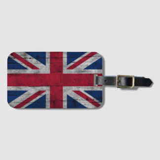 Étiquette À Bagage Drapeau vintage rustique patriotique du Royaume-Un