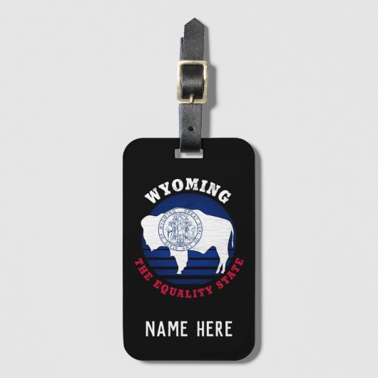 ÉTIQUETTE À BAGAGE DRAPEAU WYOMOMING EQUALITY STATE (Devant Vertical)