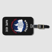 ÉTIQUETTE À BAGAGE DRAPEAU WYOMOMING EQUALITY STATE (Devant Horizontal)