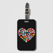 Étiquette À Bagage Drapeaux des pays du pavillon international (Devant Vertical)