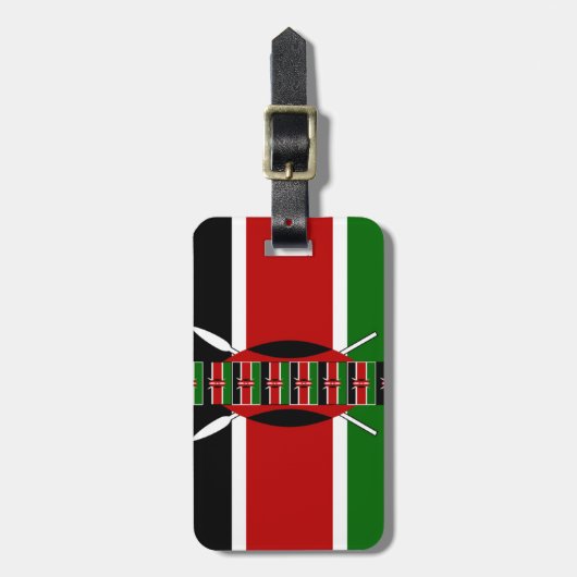 Étiquette À Bagage Drapeaux miniers sans fil du Kenya Frames Art (Devant Vertical)