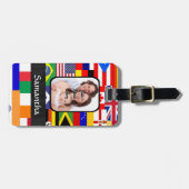 Étiquette À Bagage Drapeaux personnalisés du monde (Devant horizontal)