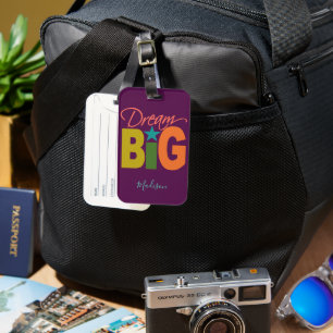 Étiquette À Bagage Dream BIG nom personnalisé