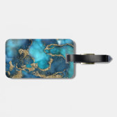 Étiquette À Bagage DreamBlue Turquoise et Gold (Dos horizontal)