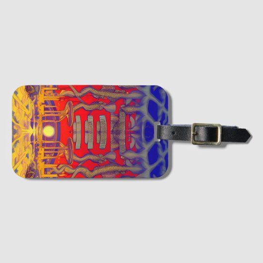 Étiquette À Bagage Dreamland psychédélique (Devant Horizontal)