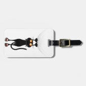 Étiquette À Bagage Drôle Accrocher sur le chat (Devant horizontal)