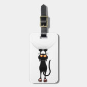 Étiquette À Bagage Drôle Accrocher sur le chat (Devant Vertical)