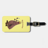 Étiquette À Bagage Drôle affamé pulette affamée dessin animé (Devant horizontal)