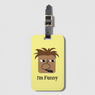 Étiquette À Bagage Drôle Angry Man Face Drôle Cartoon