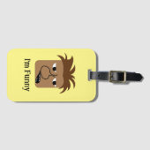 Étiquette À Bagage Drôle Angry Man Face Drôle Cartoon (Devant Horizontal)