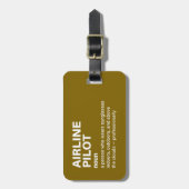 Étiquette À Bagage Drôle cadeau de définition de pilote (Devant Vertical)