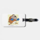 Étiquette À Bagage Drôle Cartoon Bulldog Boxer Chien (Dos horizontal)