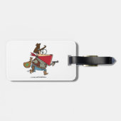 Étiquette À Bagage Drôle Cartoon Cowboy Bandit Robber (Dos horizontal)