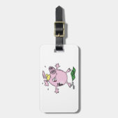 Étiquette À Bagage Drôle Cartoon Piggy Bank Perdre de l'argent (Devant Vertical)
