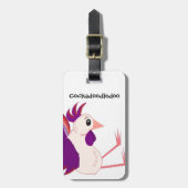 Étiquette À Bagage Drôle coq assis (Devant Vertical)