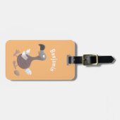 Étiquette À Bagage Drôle dessin animé d'oiseau de dodo (Devant horizontal)