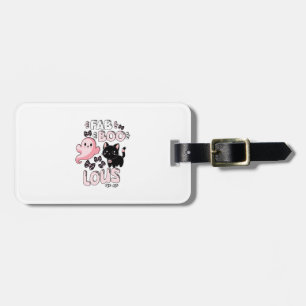 Étiquette À Bagage Drôle d'Halloween Rose Fantôme Chat Spooktacular F