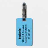 Étiquette À Bagage Drôle dinde marron de la ferme avec des mouches de (Dos Vertical)